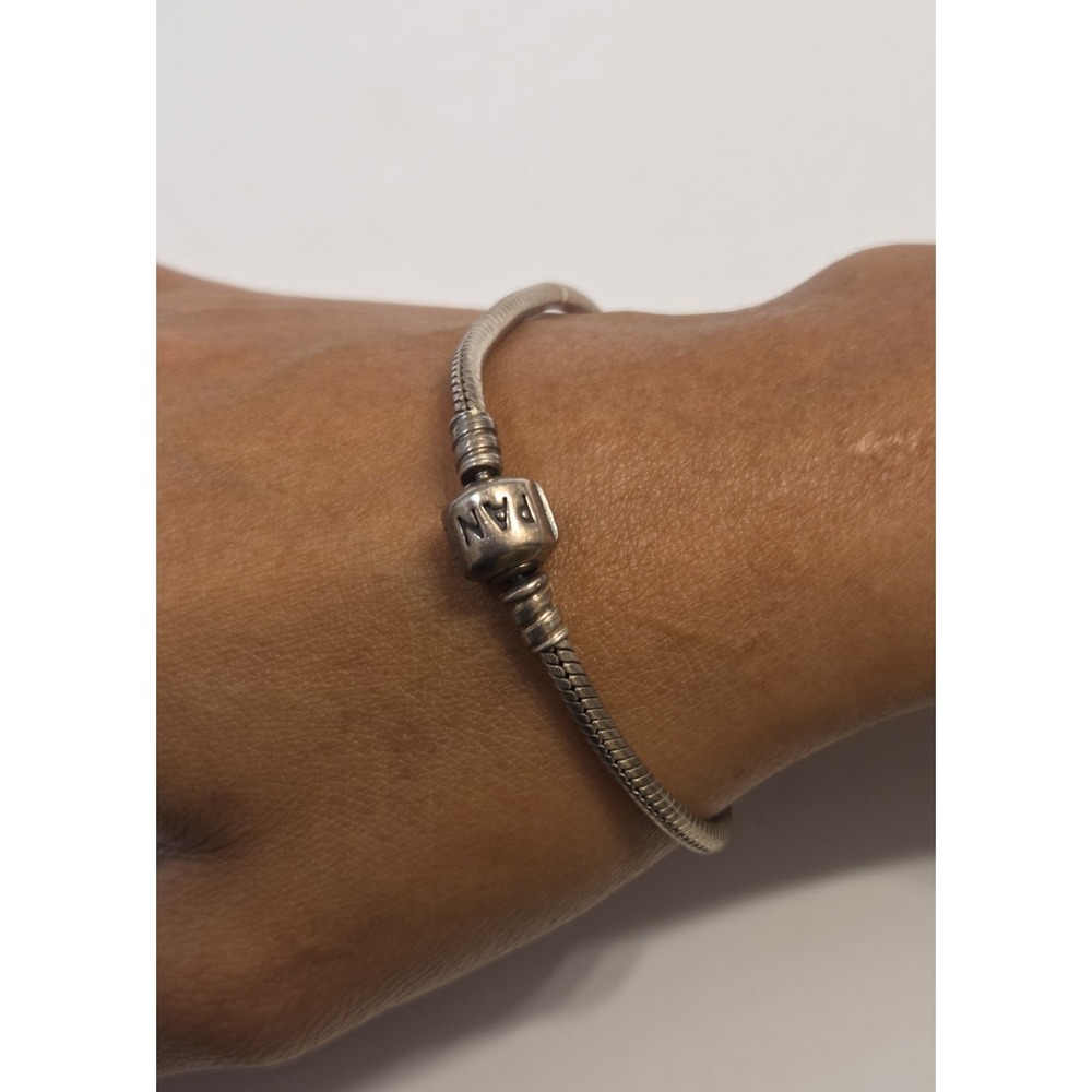 Sterling Silver Pandora Snake Braid Charm Bracelet 7.75" ALE 925